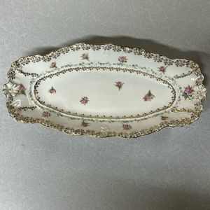 Antique Carl Tielsch -- Altwasser,Germany --C.T.  Floral Porcelain Serving Bowl